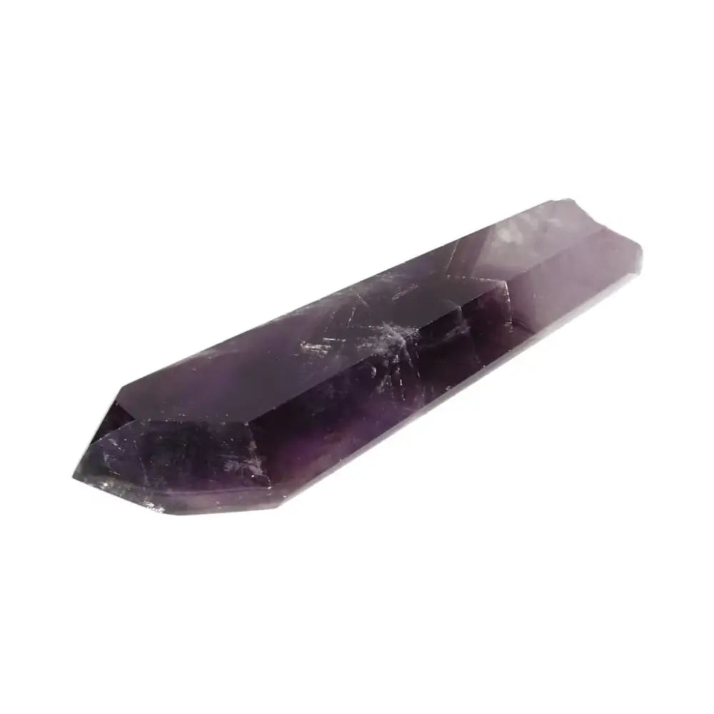 Amethyst point crystal for calm, clarity, and spiritual protection; ideal for meditation and energy healing with rich purple hues.