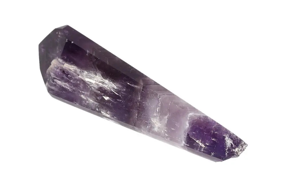 Amethyst point crystal for calm, clarity, and spiritual protection with rich purple hues ideal for meditation and energy healing.