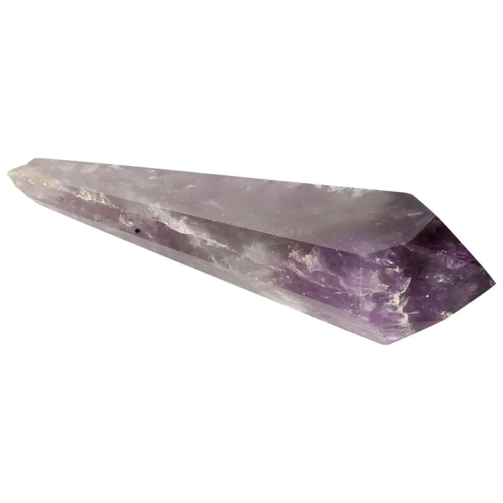 Amethyst point crystal for calm, clarity, spiritual protection, meditation, and energy healing.