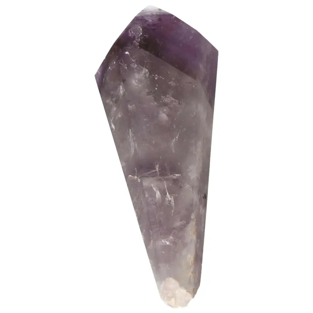Amethyst point crystal for peace, intuition, and spiritual protection, featuring rich purple hues and clarity for meditation and healing.