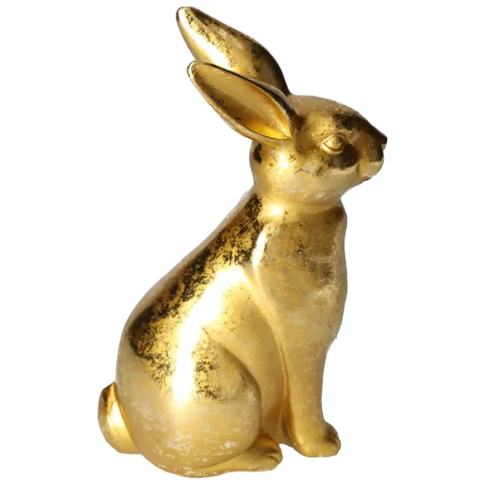 Elegant medium-sized gold rabbit figure from Sylvia Crystals, perfect for home decor, embodying timeless elegance and conscious living.
