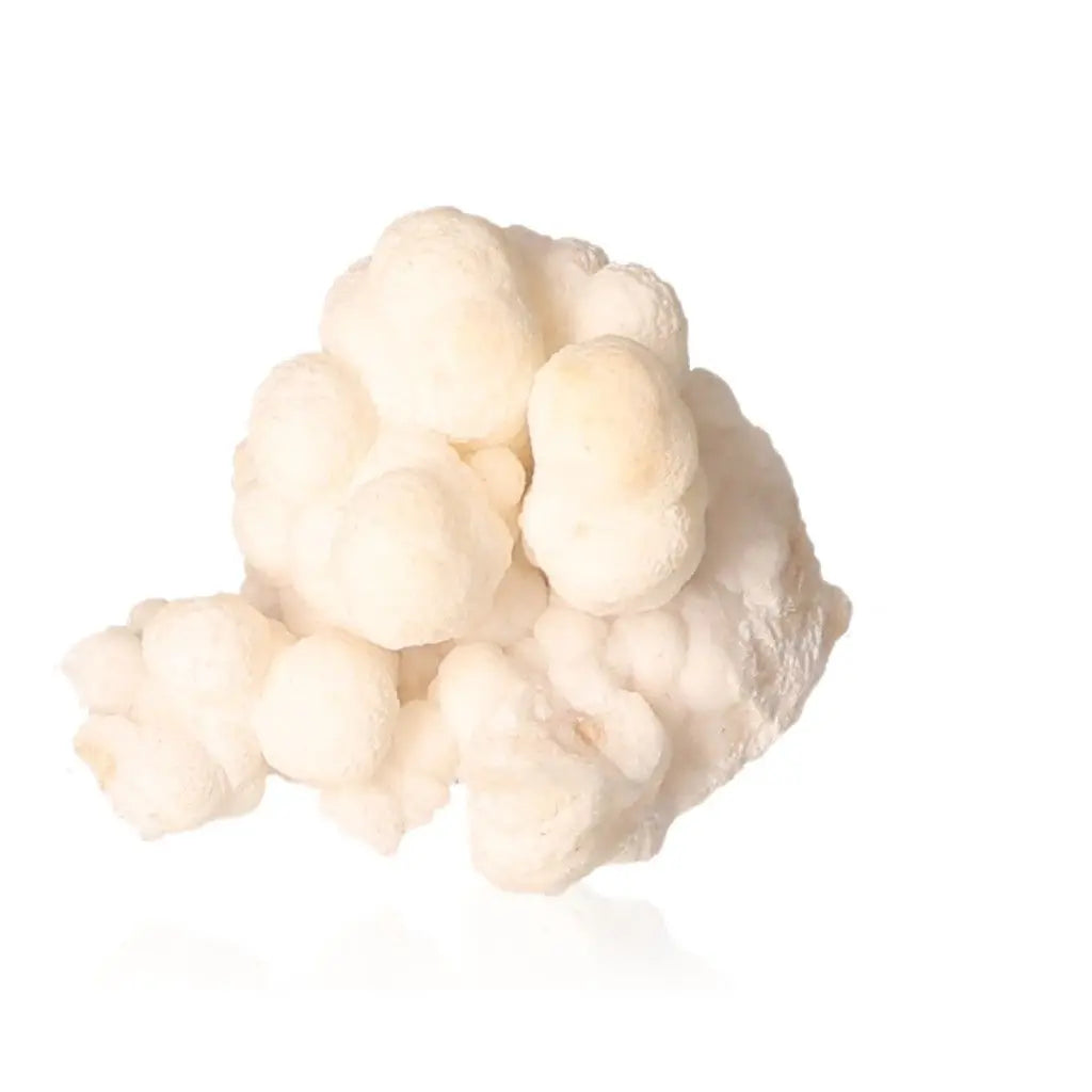 Ighoud Calcite Druze, a unique Moroccan mineral with earthy tones, known for grounding energy and spiritual growth.