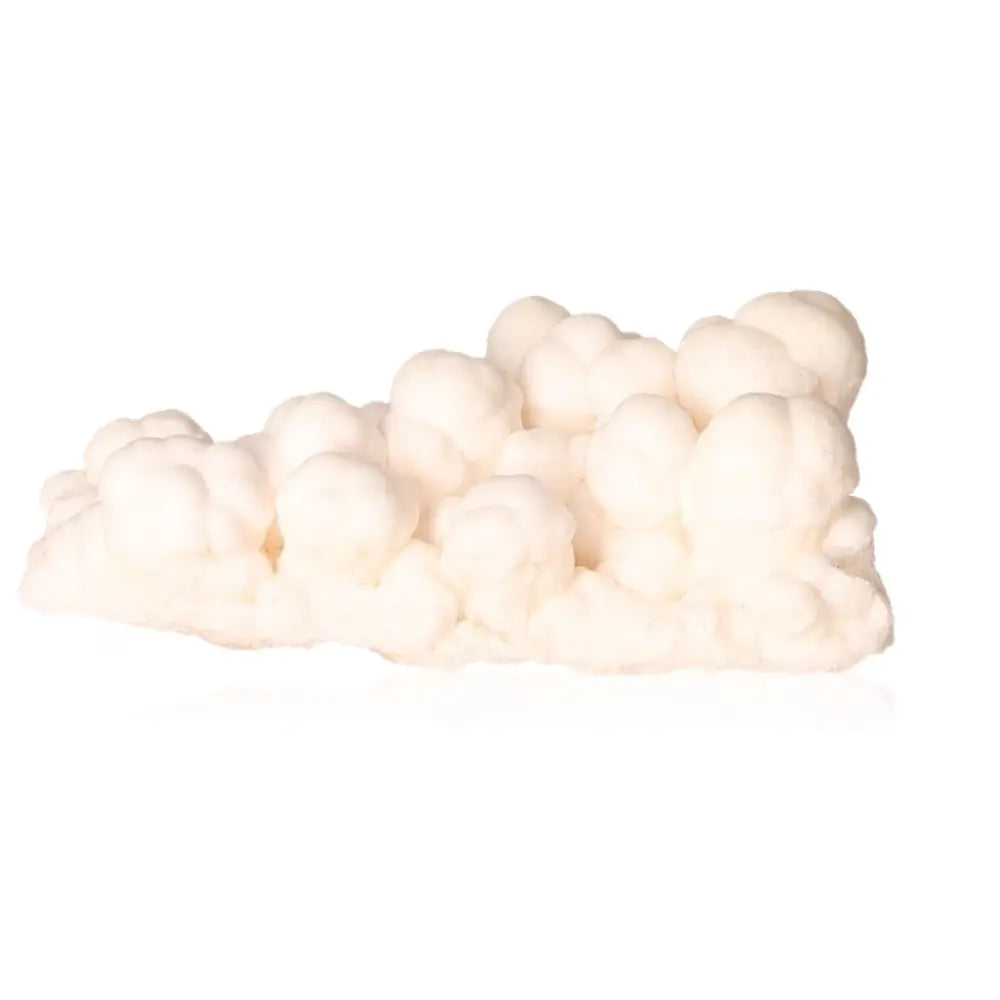 Ighoud Calcite Druze crystal showcasing cloud-like formations from Morocco for grounding and transformation energy.