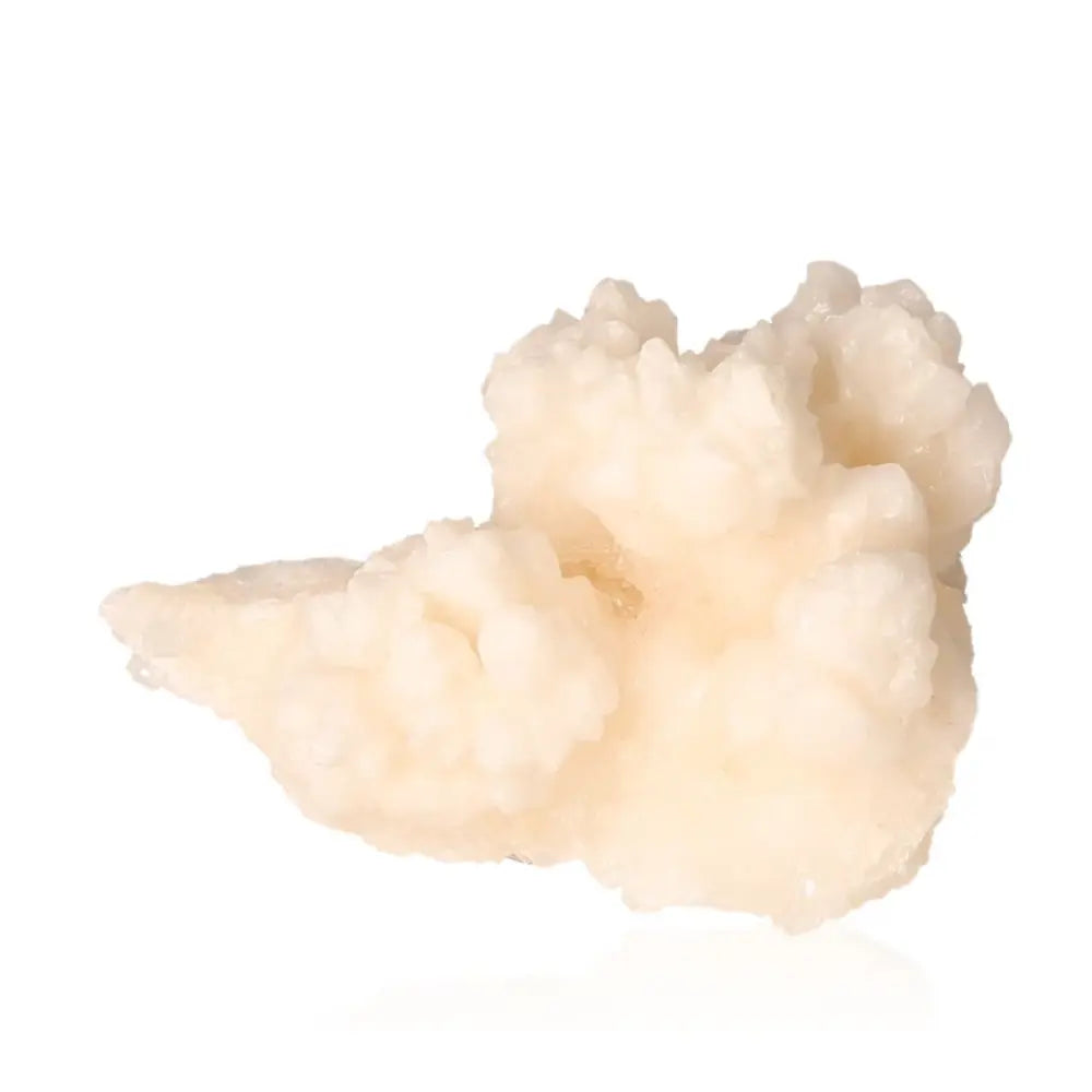 Ighoud Calcite Druze from Morocco, showcasing natural shapes and earthy tones, known for grounding and spiritual growth properties.