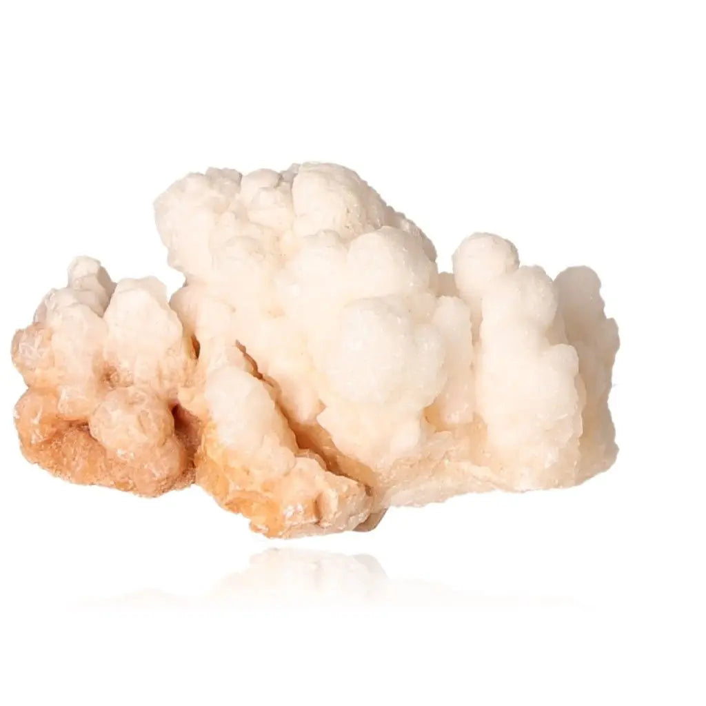 Ighoud Calcite Druze mineral from Morocco, showcasing earthy tones and unique formations, symbolizes earth energy and stability.