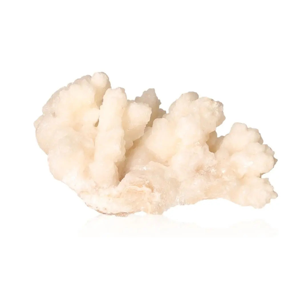 Ighoud Calcite Druze with white formations, showcasing natural artistry and grounding energy from Morocco's Ighoud region.