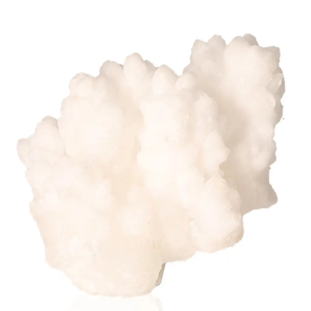 Ighoud Calcite Druze crystal from Morocco, showcasing unique white formations and earthy aesthetics for grounding and spiritual growth.