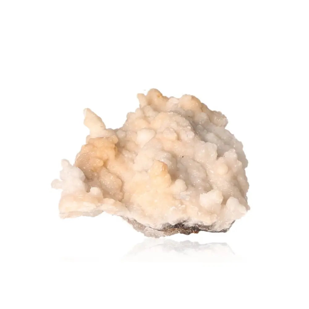 Ighoud Calcite Druze mineral with earthy tones, known for grounding energy and spiritual growth, from Morocco.