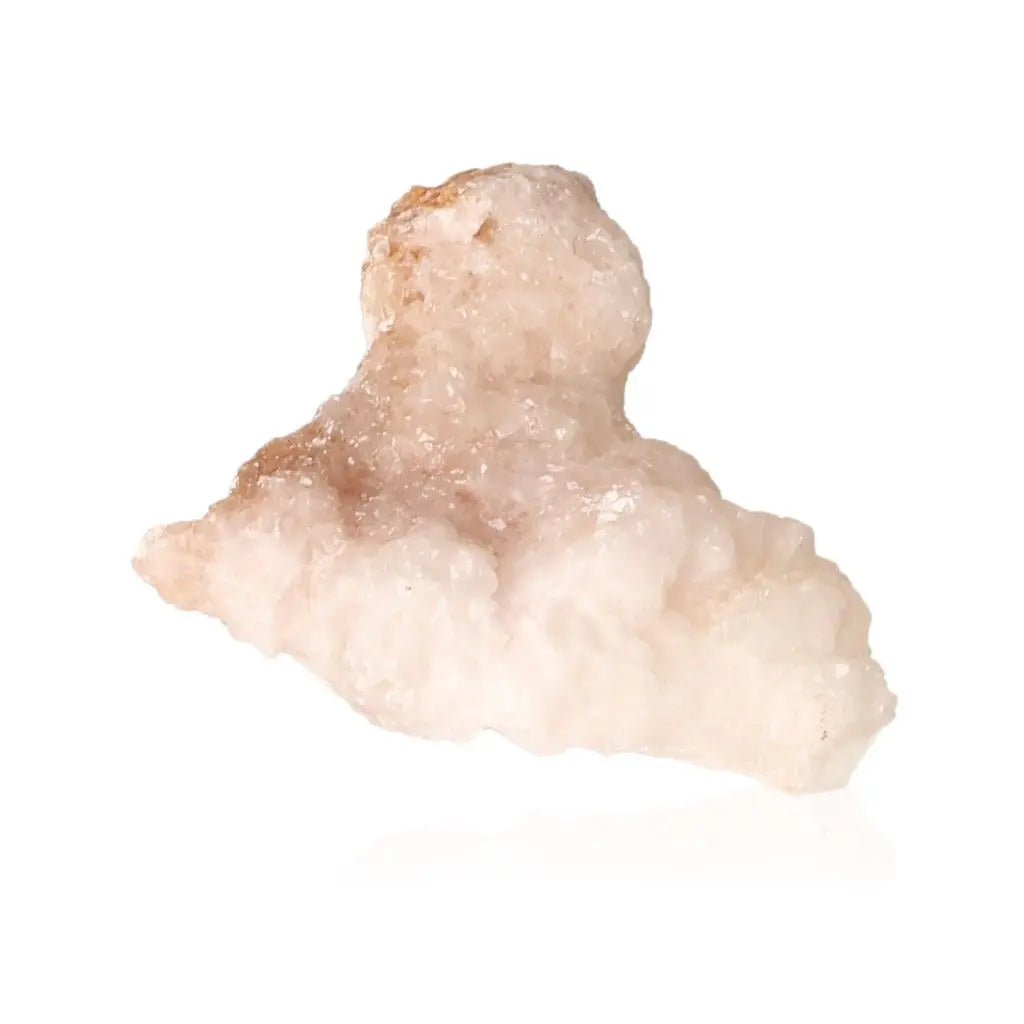 Ighoud Calcite Druze mineral from Morocco with earthy tones, known for grounding and spiritual growth.