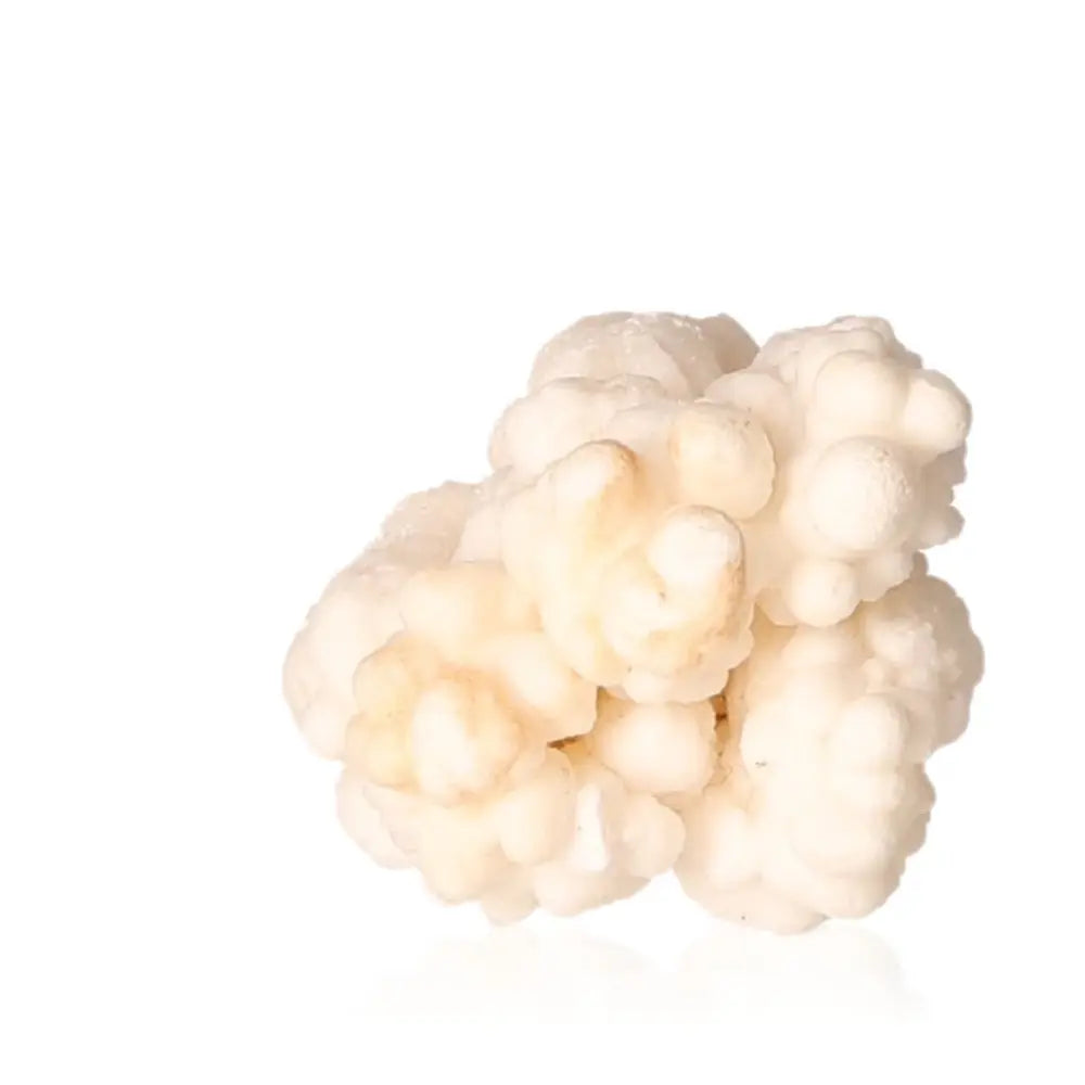 Natural Ighoud Calcite Druze from Morocco featuring warm earthy tones and intricate formations, known for grounding and spiritual growth.