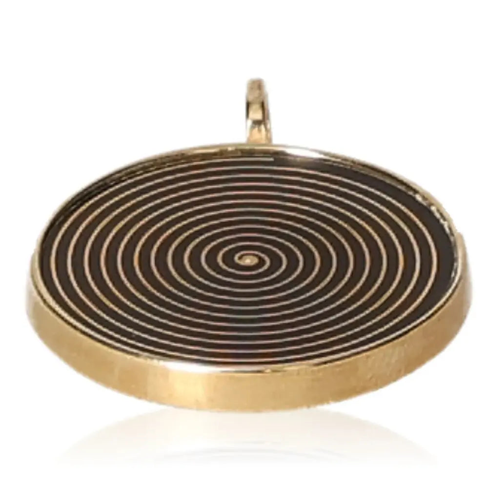 Premium Gold Sterling Silver 925 Pendant with Spiral Design for Electro Smog Protection, 24k Gold Plated, 2.7 cm Diameter