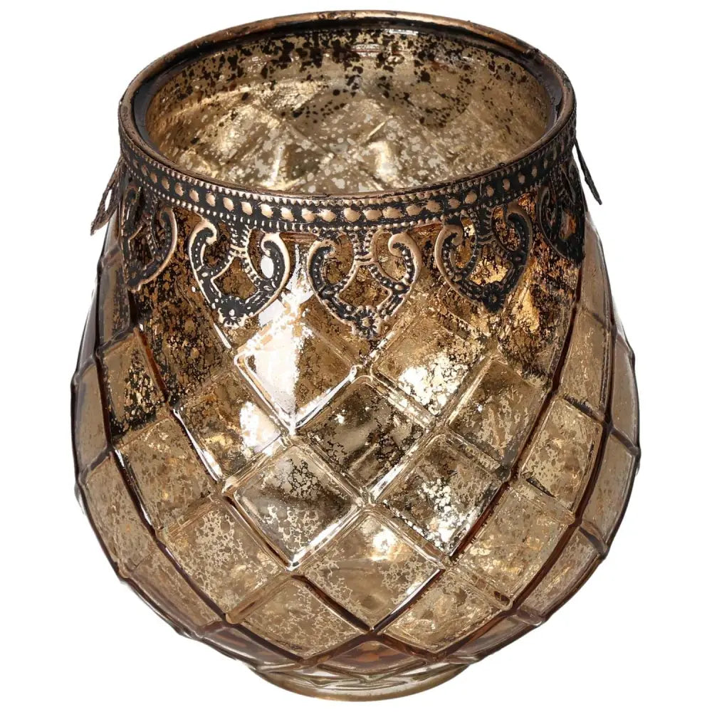 Exquisite lantern with metal rim from Sylvia Crystals, featuring intricate design and elegant finish, perfect for indoor or outdoor decor.