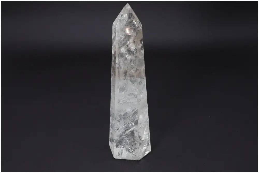Large Lemurian Quartz Obelisk, ethically sourced clear crystal, known as the Master Healer, for balance and personal growth.