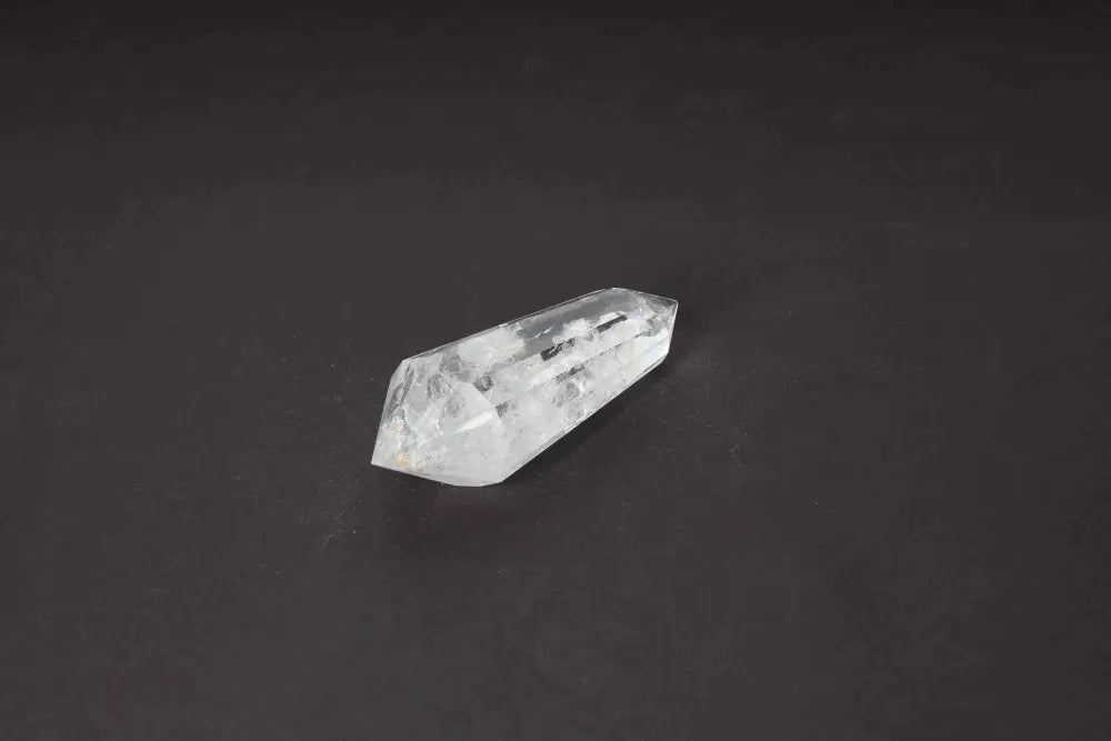 Lemurian Quartz Point crystal featuring distinct horizontal striations, symbolizing ancient wisdom from a mystical civilization.
