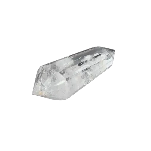 Lemurian Quartz Point crystal featuring distinct horizontal striations, symbolizing ancient wisdom from a mystical civilization.