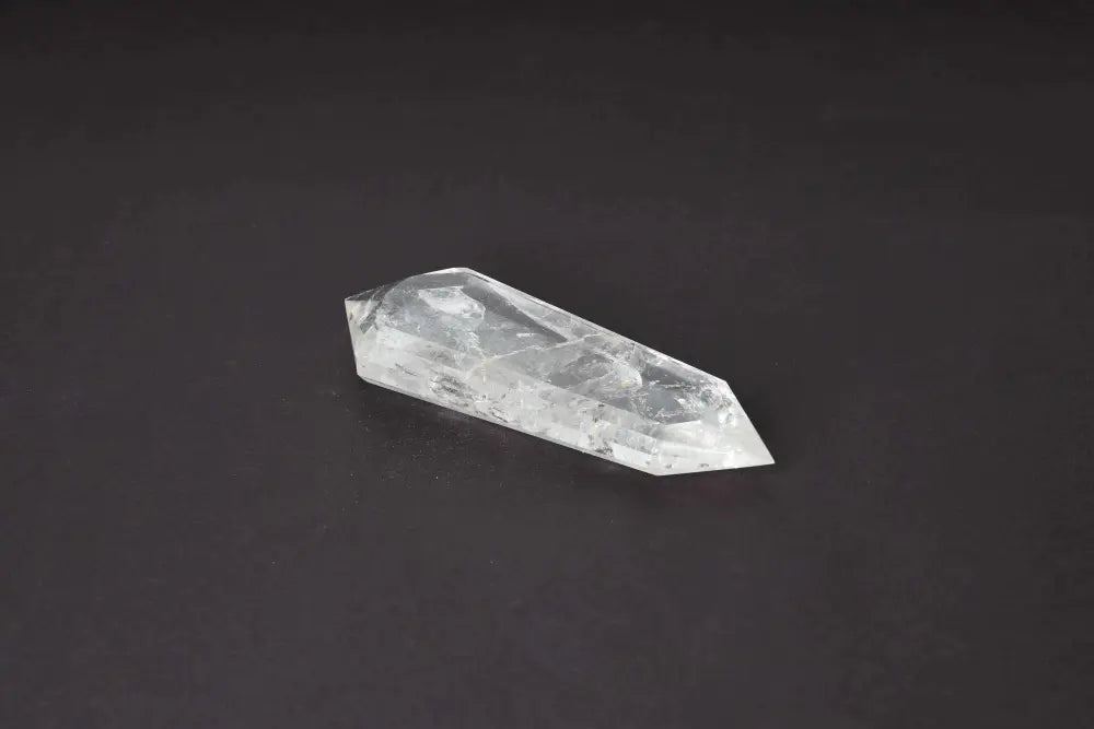 Lemurian Quartz Point crystal showcasing unique horizontal striations, believed to encode ancient Lemurian wisdom and energy.