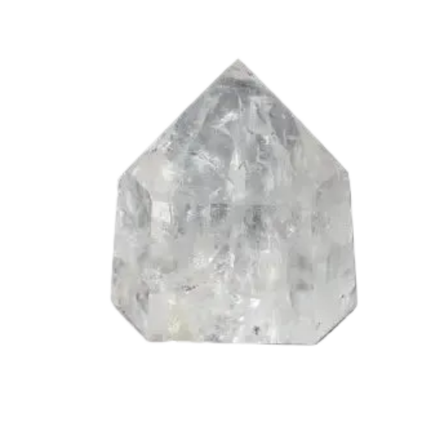 Lemurian Quartz Obelisk on black background, highlighting its clarity and geometric beauty, ideal for spiritual wellness and luxury decor.