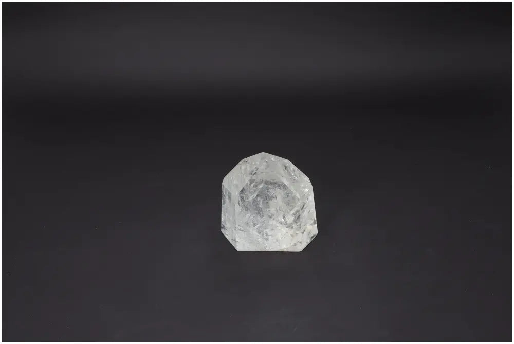 Lemurian Quartz Obelisk on black background, highlighting its clarity and premium craftsmanship by Sylvia Crystals.