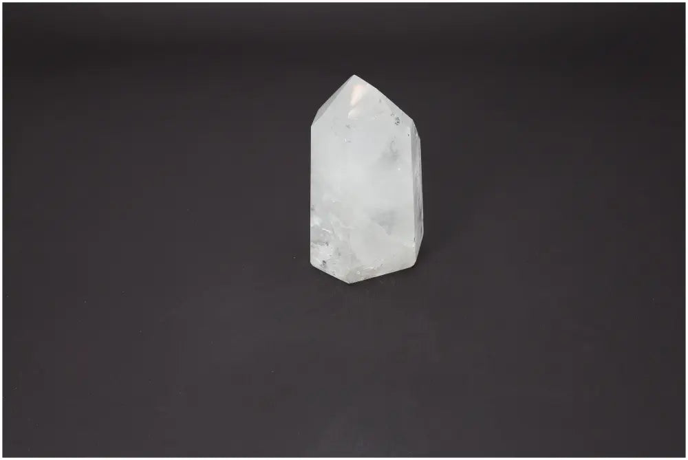 Lemurian Quartz Obelisk crafted from clear quartz, offering spiritual enrichment and energy harmonization, by Sylvia Crystals.