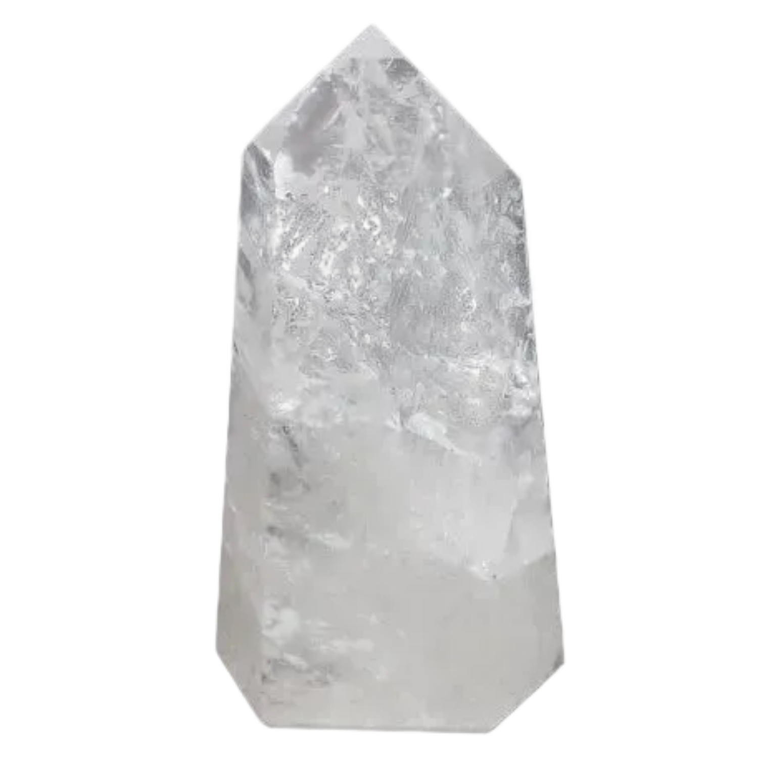 Lemurian Quartz Obelisk enhancing chakra alignment on a dark background; associated with energetic and spiritual properties.