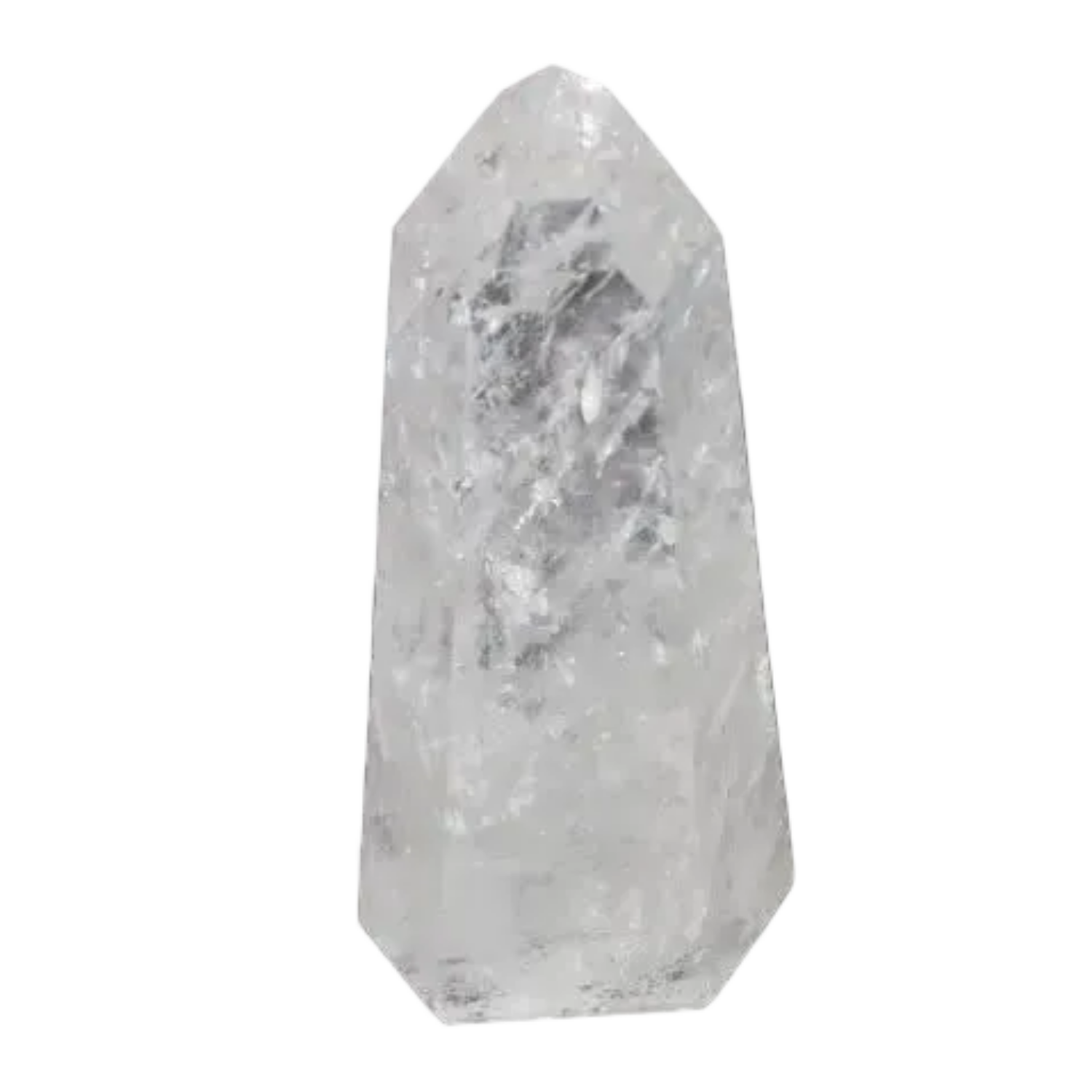 Lemurian Quartz Obelisk on dark background, a crystal with properties linked to chakras and zodiac signs, enhancing energy and spirit.