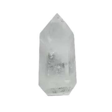 Lemurian Quartz Obelisk crystal on black background, ideal for chakra balancing and zodiac energy alignment.