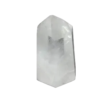 Lemurian Quartz Obelisk on dark background, showcasing unique crystal structure and spiritual energy properties.