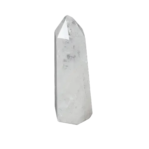 Lemurian Quartz Obelisk on dark background, highlighting unique energetic and spiritual properties for chakra and zodiac support.