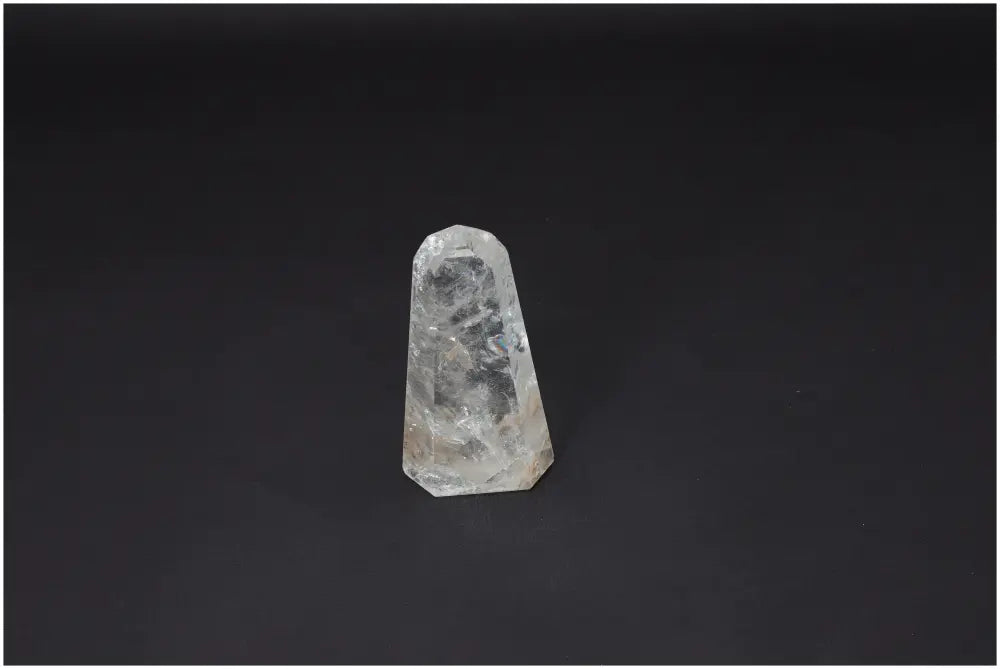 Lemurian Quartz Obelisk on black background, showcasing its unique spiritual and energetic properties, ideal for chakra and zodiac energy work.