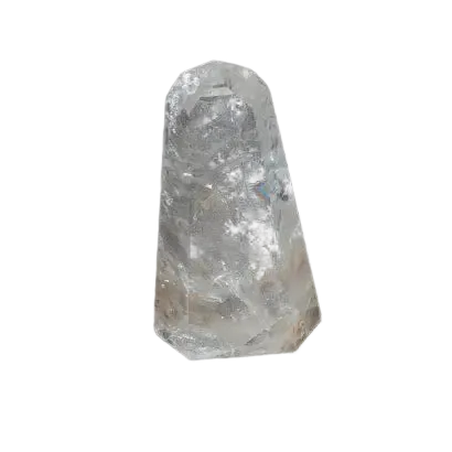 Lemurian Quartz Obelisk on black background, showcasing its unique spiritual and energetic properties, ideal for chakra and zodiac energy work.