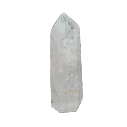 Lemurian Quartz Obelisk on dark background, showcasing its unique color and spiritual properties for chakra alignment and zodiac support.