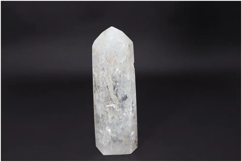Lemurian Quartz Obelisk, clear quartz crystal for healing, clarity, and balance, ethically sourced and naturally formed