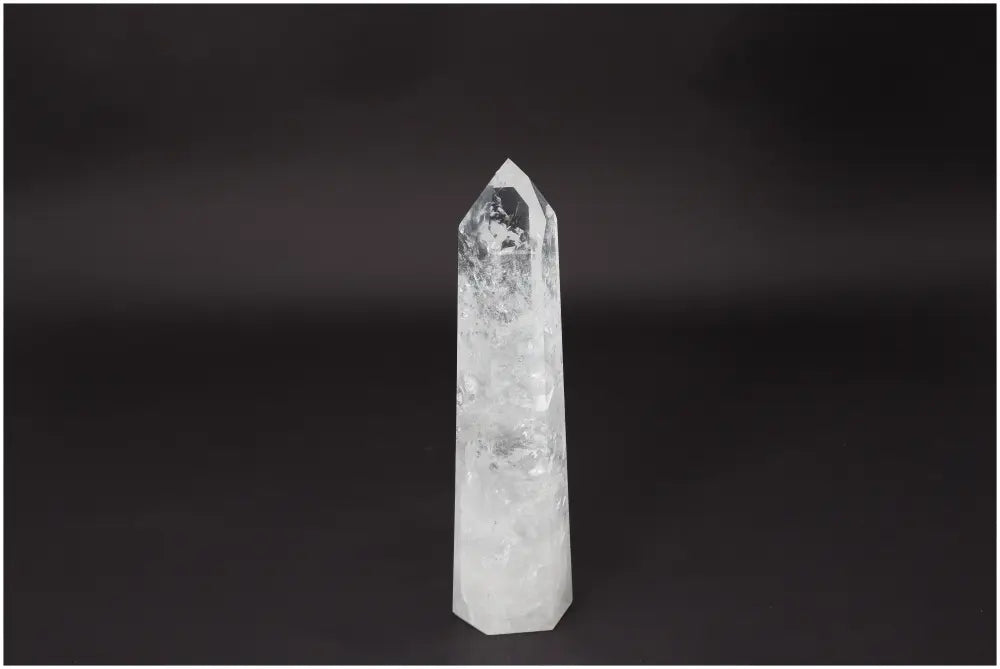 Lemurian Quartz Obelisk - Clear Quartz Crystal for Clarity, Balance, and Personal Growth, Ethically Sourced and Naturally Formed.