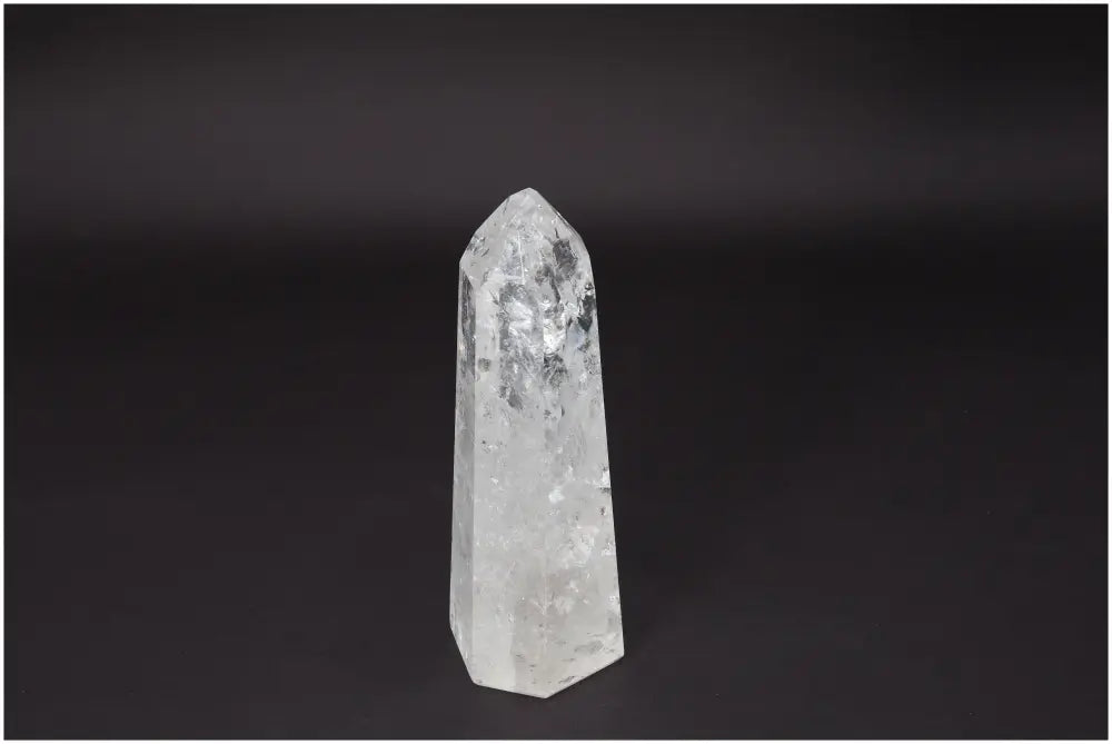 Lemurian Clear Quartz Obelisk for healing, clarity, and personal growth; ethically sourced and naturally formed crystal.