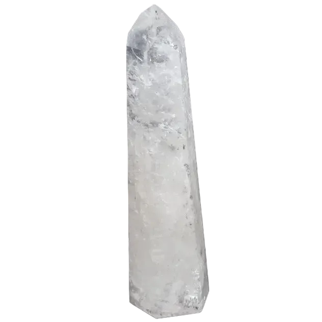 Lemurian Quartz Obelisk crystal for clarity, balance, and personal growth against a dark background.