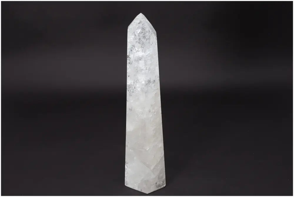 Lemurian Quartz Obelisk - hand-selected clear quartz crystal for clarity, balance, and personal growth; ethically sourced and naturally formed.