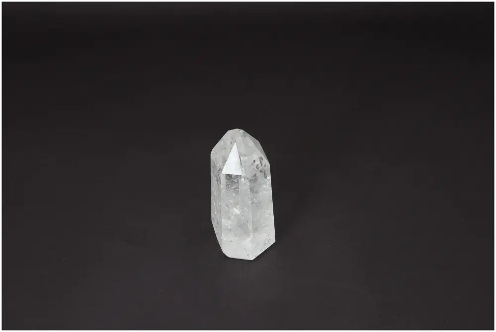 Lemurian Quartz Obelisk Crystal on Black Background, Known as "Master Healer" for Clarity and Balance