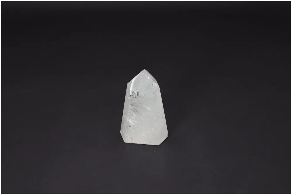 Lemurian Quartz Obelisk Crystal for Clarity and Balance on Dark Background