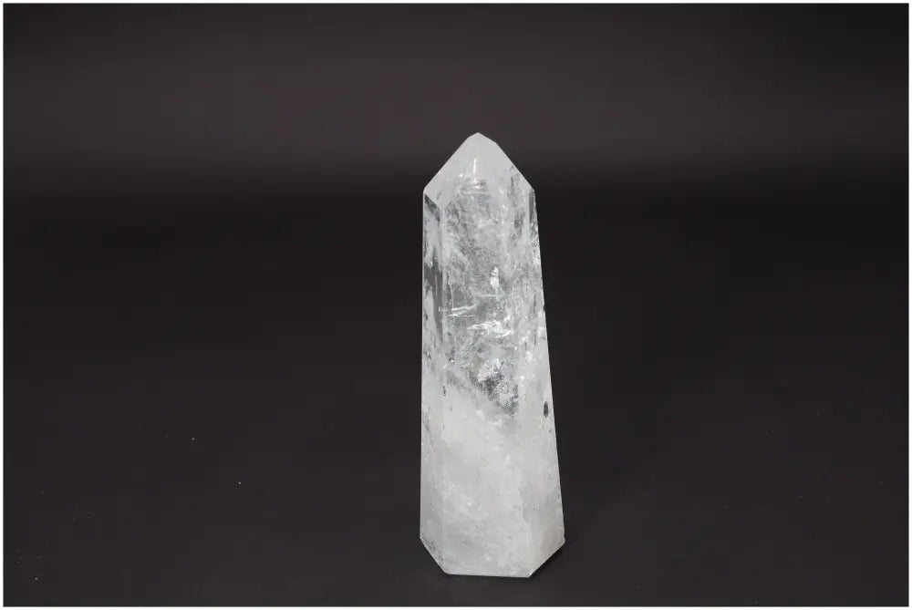 Lemurian Quartz Obelisk, a naturally formed Clear Quartz crystal for clarity, balance, and growth. Hand-selected and ethically sourced.