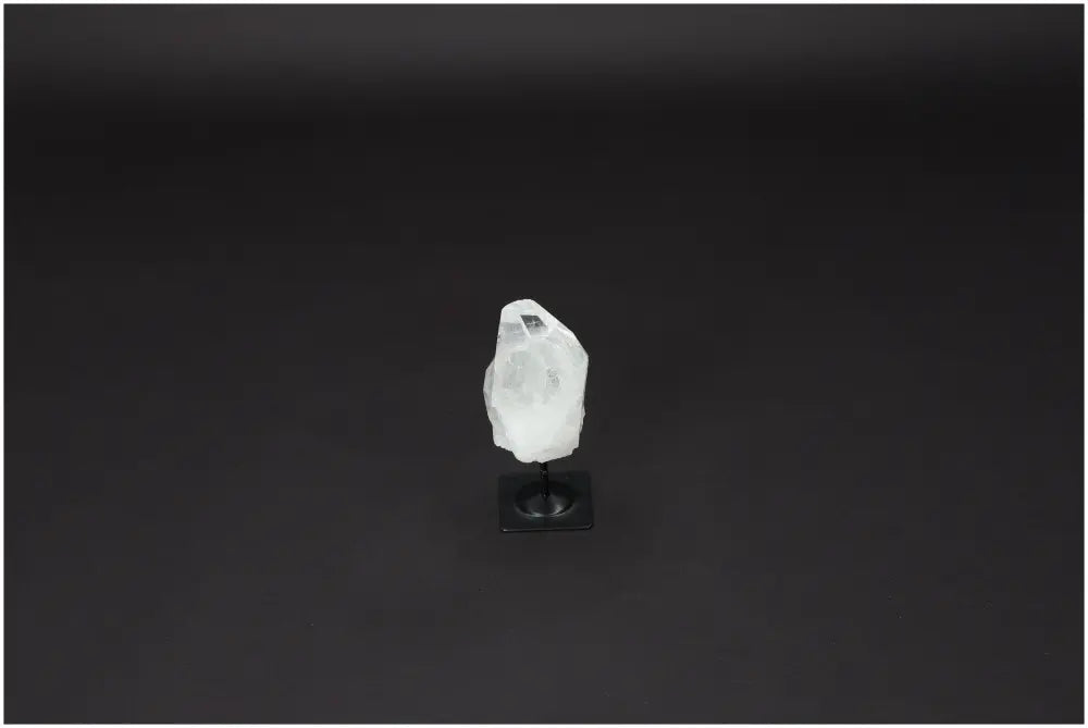 Lemurian Quartz on metal stand for purification and energy harmony, cleanses negative vibrations and electromagnetic radiation.