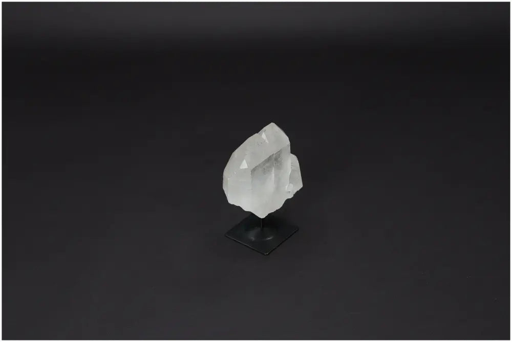 Lemurian Clear Quartz on metal stand for purification, harmonization, and protection from negative vibrations and electromagnetic radiation.
