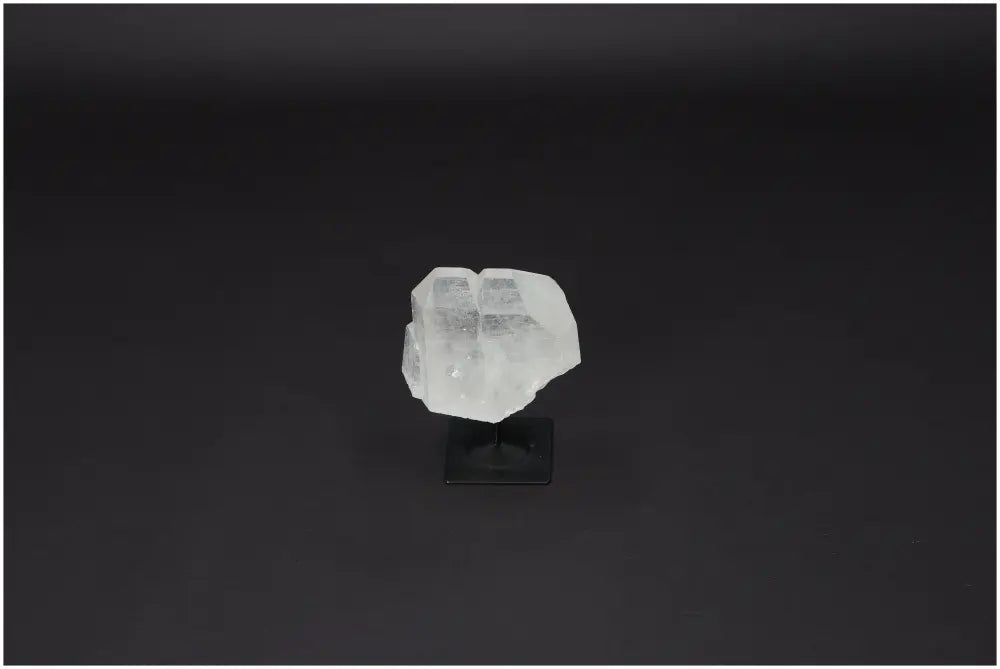 Lemurian Quartz on metal stand, powerful purification stone harmonizing body and mind, neutralizes negative vibrations and EMF radiation.