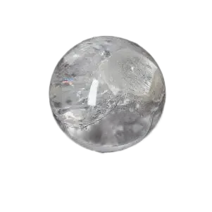 Lemurian Quartz Sphere 3-4 CM on dark background, showcasing its luminous clarity and ancient wisdom energy for spiritual growth.