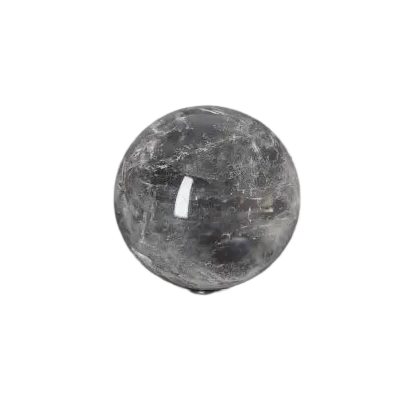 Lemurian Quartz Sphere 4-5 CM on black background, embodying ancient wisdom and radiant energy for spiritual growth and clarity.