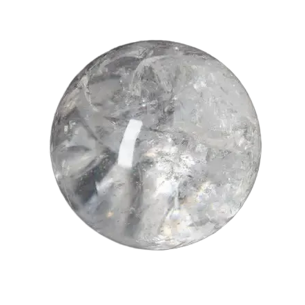 Lemurian Quartz Sphere 7-8 CM showcasing radiant energy and clarity on a black background.