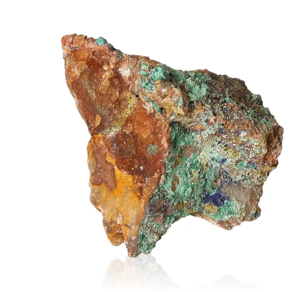 Raw malachite druzy crystal showcasing natural green and brown hues, symbolizing courage and positive energy.