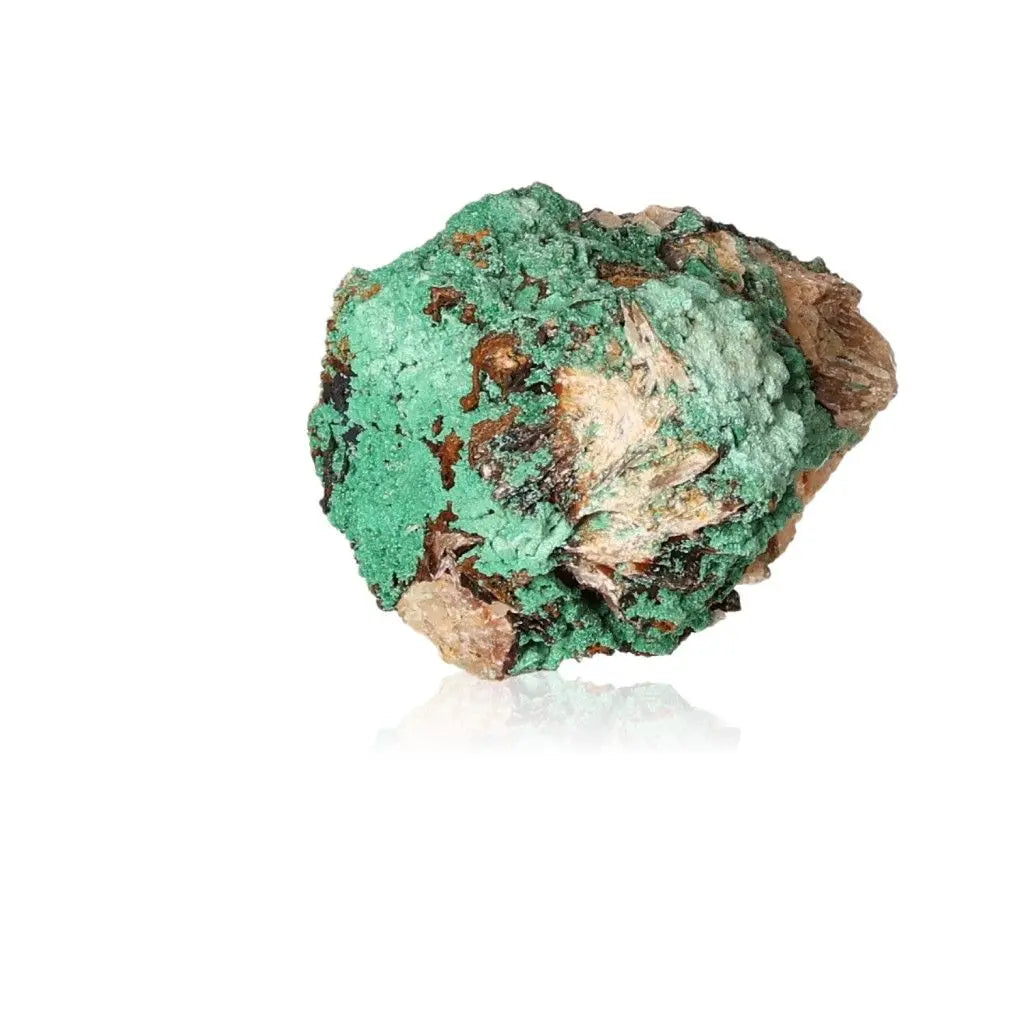 Vibrant green Malachite Druze stone with unique natural patterns, renowned for its soothing energy and connection to nature.