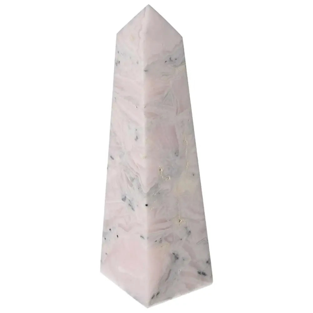 Manganocalcite tower crystal for healing, creativity, and peace. Enhance productivity and clear negative energy with this unique stone.