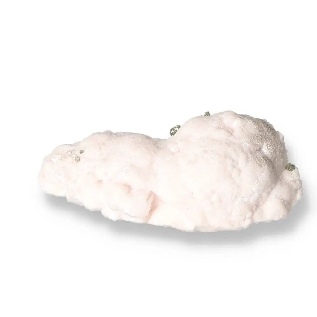 Manganocalcite crystal with Sphalerite and Quartz from Sylvia Crystals, promoting emotional healing and spiritual growth.