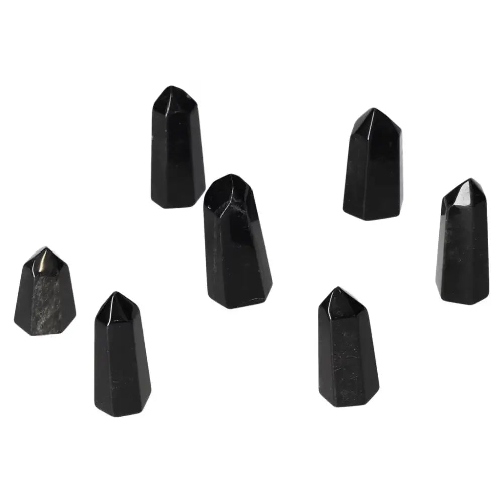 Mini Point Obsidian stones with protective aura, absorbing negative energy and shielding against negative influences.